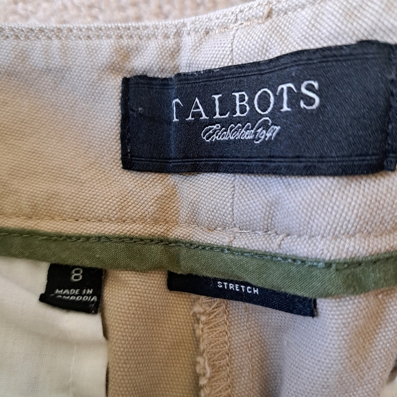 Talbots Cropped Pant Wide Leg Capri Length Women's Size 8 Khaki Beige - Picture 4 of 12